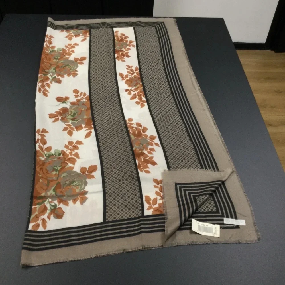 Vintage Women's‎ Slear Scarf, OS, Beige & Brown